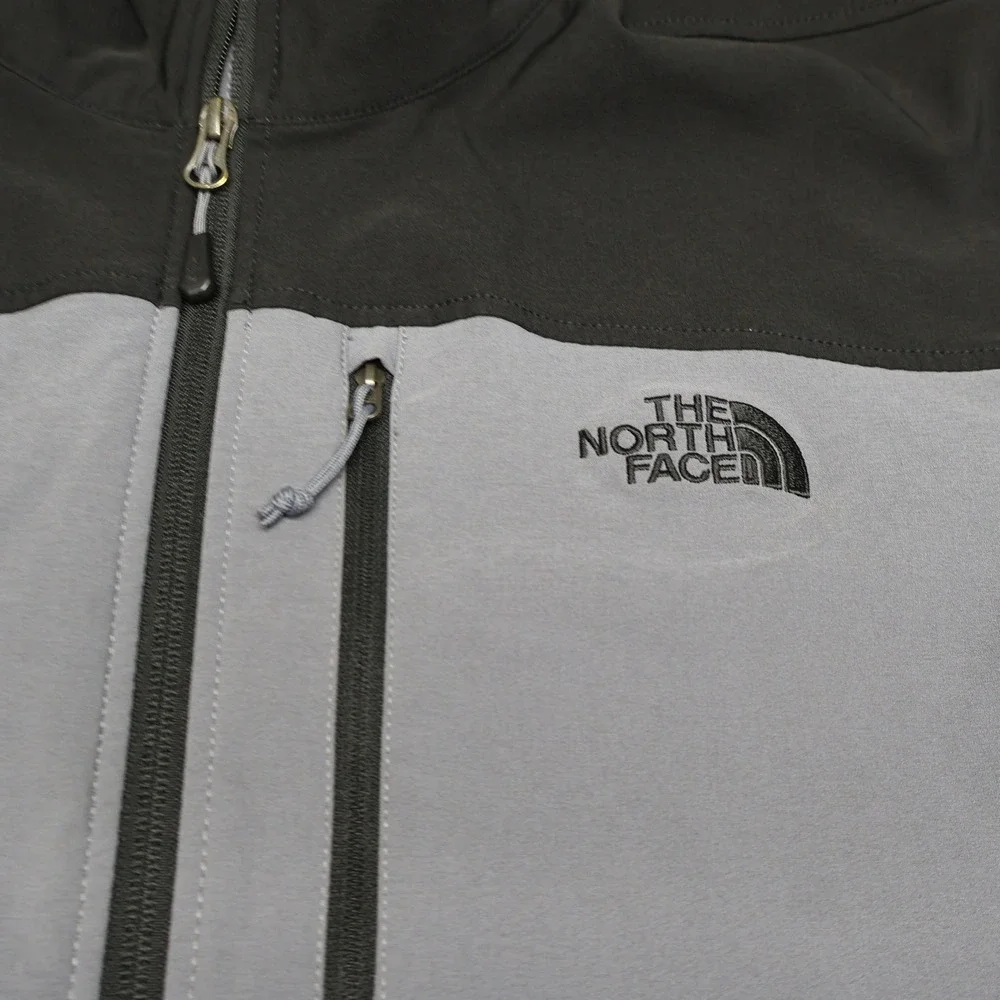 North Face Jacket Mens XL Gray Apex Bionic Softshell Rain Wind Full Zip Outdoor